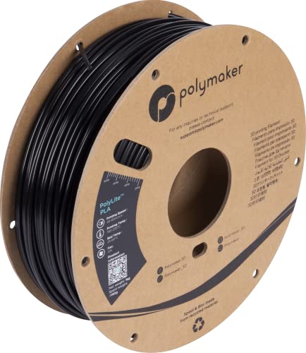 Polymaker PLA Filament, Black 3D Printing PLA Filament 2.85mm 1kg - PolyLite 3D Printer PLA Filament, Dimensional Accuracy +/- 0.03mm, Compatible with Most 3D Printer, Black