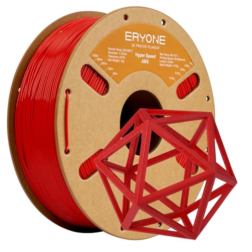 ERYONE High Speed ABS Filament 1.75mm +/- 0.03mm, 3D Printing Filament ABS Fits Most FDM Printers, 30-600mm/s Hyper Speed ABS Filament, 1kg (2.2LBS)/Spool, Red