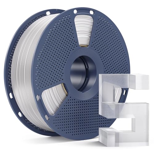 PETG Filament 1.75mm - 1kg(2.2lbs) SUNLU Clear PETG 3D Printer Filament, Reusable Spool Compatible with Bambulab Refill Filament, 1.75mm Dimensional Accuracy +/- 0.02mm, Transparent