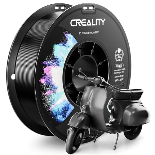 CREALITY PETG Filament 1.75mm 3D Printer Filament, 1kg (2.2lb) Neatly Wound Spool, Dimensional Accuracy ±0.03mm, Fit for Ender, Bambu Lab, Anycubic,ELEGOO FDM Printers, Black