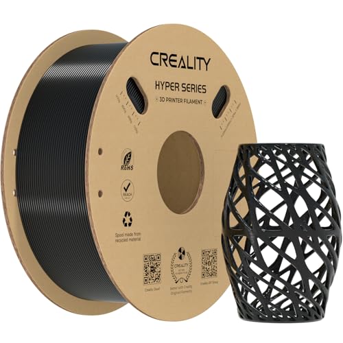 Creality Hyper PETG Filament 1.75mm for K1 Max, 3D Printer Filament Designed for High Speed 30-600mm/s, 1kg(2.2lbs)/Spool Black PETG Filament, Dimensional Accuracy +/- 0.03 mm, Fits for 3D Printers
