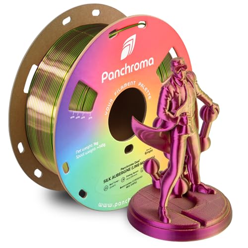 Polymaker Panchroma Dual Color Silk PLA Filament, Silk Aubergine Lime-Magenta 1.75mm 3D Printing Filament, 3D Printer PLA Filament, Fit Most FDM 3D Printers, 1kg Spool (2.2lb)