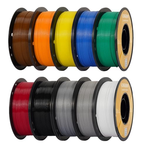 Kingroon High Speed PETG Bundle 3D Printer Filament 1.75mm, 3D Printer Rapid Filament for 30-600mm/s Hyper Printing Filament, Dimensional Accuracy +/- 0.03 mm, 10 kg Plastic Spool (22lbs（Mixed Colors）