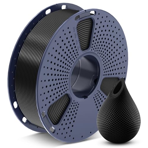 SUNLU PETG Filament 1.75mm, Strong 3D Printer Filament, Less Stringing Good Layer Adhesion High Toughness, PETG Filament 1.75 ±0.02mm, 1kg Spool (Black)