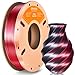 ERYONE Silk Dual Color PLA Filament 3D Printer 1.75mm +/- 0.03mm, Bicolor Filament Two Tone PLA 250g(0.55lbs) Cardboard Spool, Black Red