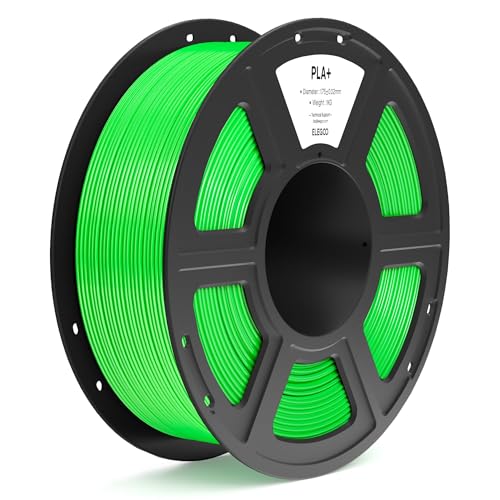ELEGOO PLA+ Filament 1.75mm Neon Green 1KG, High Toughness PLA Plus 3D Printer Filament Dimensional Accuracy +/- 0.02mm, 1kg Spool(2.2lbs) for Most FDM 3D Printers