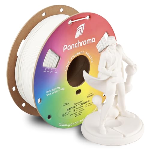 Polymaker Panchroma Matte PLA Filament, Matte Cotton White 1.75mm 1kg 3D Printing Filament, Formerly Polyterra Matte 3D Printer PLA Filament, Fit Most FDM 3D Printers, 1kg Spool (2.2lbs)