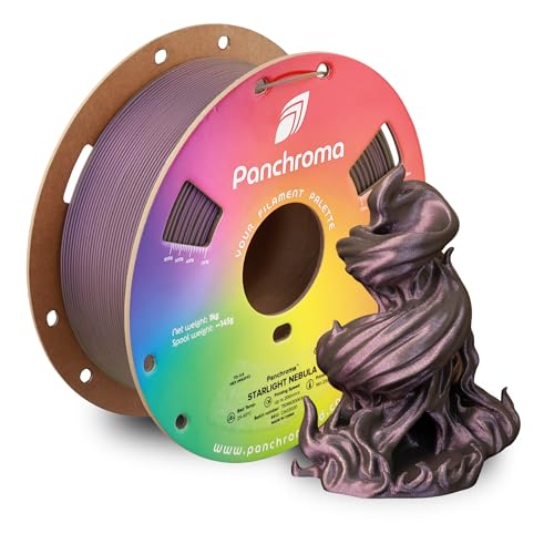 Polymaker Panchroma Purple Color Changing PLA, 1.75mm, 1KG, Glitter Starlight Nebula 3D Printer Filament, Hides Layer Lines, Easy to Print, Tangle Free, AMS Compatible, Works with Most FDM Printers