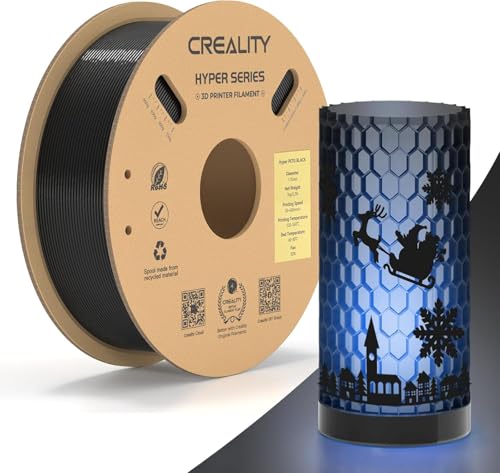 Creality Hyper PETG Filament,High Speed 600mm/s, 1kg(2.2lbs)/Spool 1.75mm, Clear Black