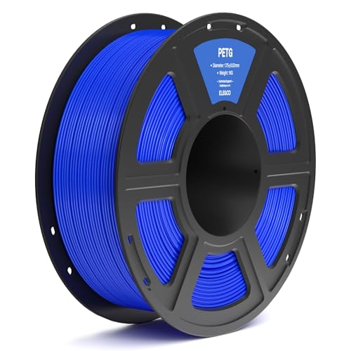 ELEGOO PETG Filament 1.75mm Blue 1KG, 3D Printer Filament Dimensional Accuracy +/- 0.02 mm, 1kg Spool(2.2lbs) Fits for Most FDM 3D Printers