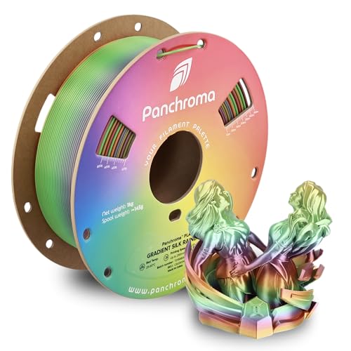 Polymaker Panchroma Gradient Silk Rainbow PLA 3D Printing Filament 1.75mm 1kg, Smooth Color Transitions, Shiny Silk Finish, High Speed Printing, Ideal for Home Décor, Toys, Cosplay, Miniatures & Gifts