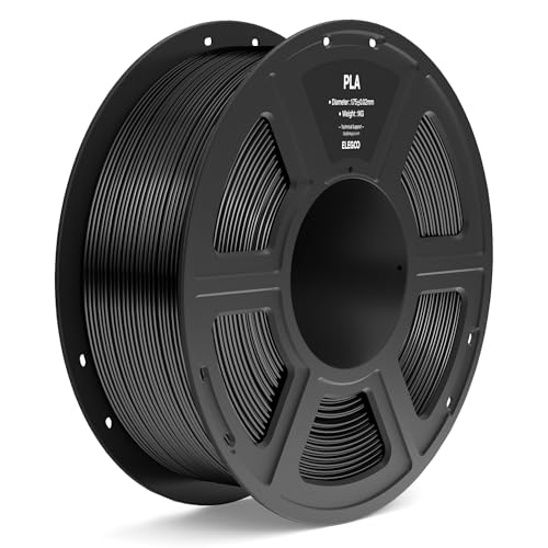 ELEGOO PLA Filament 1.75mm Black 1KG, 3D Printer Filament Dimensional Accuracy +/- 0.02mm, 1kg Spool(2.2lbs) Fit Most FDM 3D Printers