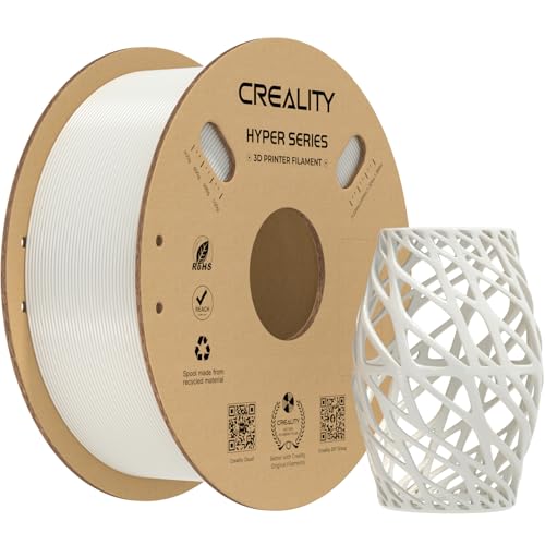 Creality White PETG Filament 1.75mm for K1 Max, Rapid 30-600mm/s, 1kg(2.2lbs)/Spool, Hyper PETG Filament, Dimensional Accuracy +/- 0.03 mm