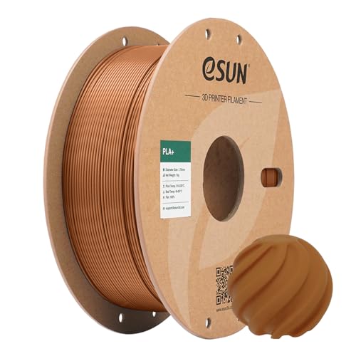eSUN PLA+ Filament 1.75mm, 3D Printer Filament PLA Plus, Dimensional Accuracy +/- 0.03mm, 1KG Spool (2.2 LBS) 3D Printing Filament for 3D Printers, Brown