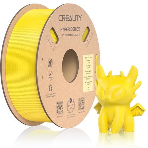 Official Creality Hyper PLA Filament 1.75mm, High Speed 30-600mm/s Rapid 3D Printer Filament PLA, Dimensional Accuracy +/-0.02mm, Fit Most FDM 3D Printers,1KG(2.2lbs) Spool Yellow