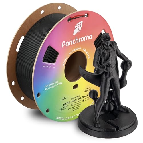 Polymaker Panchroma Matte PLA Filament, Charcoal Black 1.75mm 1kg 3D Printing Filament, Formerly Polyterra Matte, Fits Most FDM 3D Printers, 1kg Spool (2.2lbs)