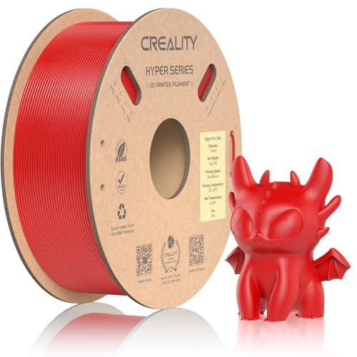 Official Creality Hyper PLA Filament 1.75mm, High Speed PLA 30-600mm/s Rapid 3D Printer Filament, Dimensional Accuracy +/-0.02mm, Fit Most FDM 3D Printers,1KG(2.2lbs) Spool Red