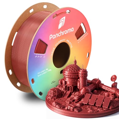 Polymaker Panchroma Red Color Changing PLA, 1.75mm, 1KG, Glitter Starlight Mars 3D Printer Filament, Hides Layer Lines, Easy to Print, Tangle Free, AMS Compatible, Works with Most FDM Printers