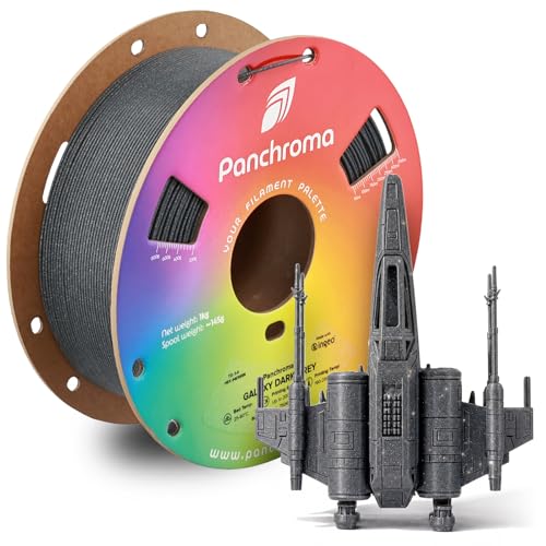 Polymaker Panchroma Galaxy PLA Filament 1.75mm, Galaxy Dark Grey 3D Printer PLA Filament 1kg - Twinkling 3D Printing Filament, Dimensional Accuracy +/- 0.03mm (0.6mm Nozzle Required)