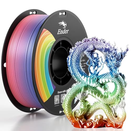 Creality 3D Printer Filament-Christmas Gifts, PLA Plus Filament 1.75mm Rainbow, PLA Pro Toughness Upgraded Dimensional Accuracy +/- 0.03mm, 1KG Spool(2.2lbs) Ender PLA+ Filament for Most 3D Printer