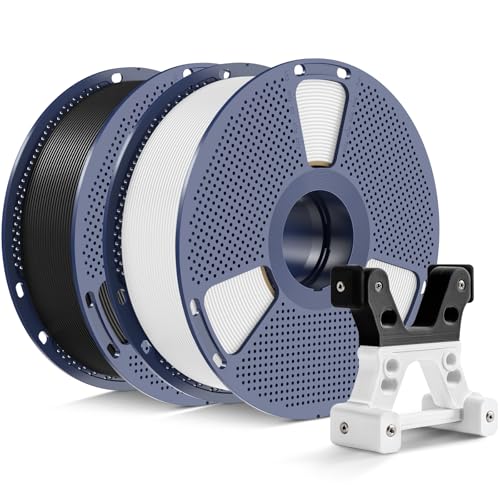 PETG Filament 1.75mm 2025 Upgrade Spool Compatible with Bambulab Refill Filament, 2kg(4.4lbs) SUNLU PETG 3D Printer Filament, 1.75mm Dimensional Accuracy +/- 0.02mm, Black+White Bundle