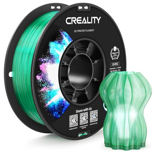 CREALITY PETG Filament 1.75mm 3D Printer Filament, 1kg (2.2lb) Neatly Wound Spool, Dimensional Accuracy ±0.03mm, Fit for Ender, Bambu Lab, Anycubic,ELEGOO FDM Printers, Transparent Green