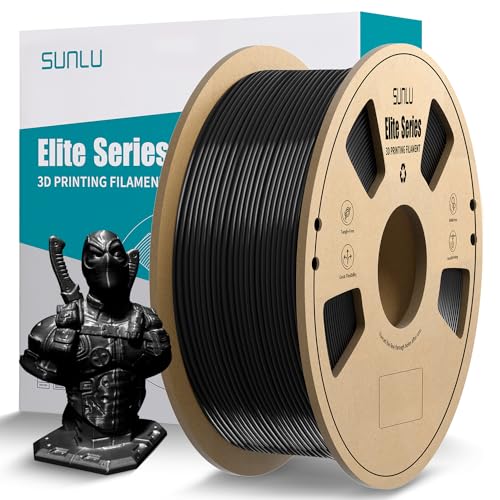 SUNLU Official Elite PETG Filament 1.75mm - 1kg(2.2lbs) Strong 3D Printer Filament, 1.75mm Dimensional Accuracy +/- 0.02mm, 320 Meters, Black