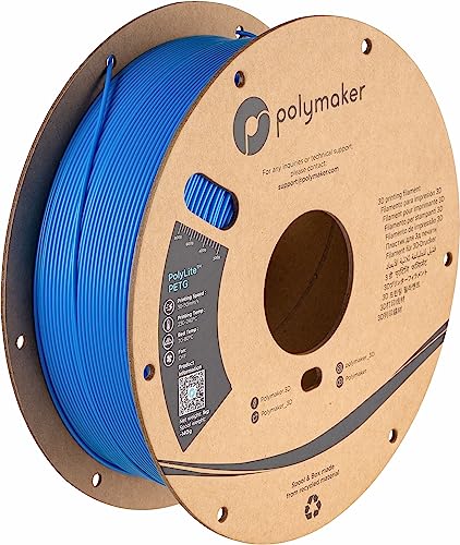 Polymaker PETG Filament 1.75mm 1kg Electric Blue 3D Printer Filament, PolyLite PETG 3D Printing Filament 1.75mm, Dimensional Accuracy +/- 0.03mm, Print with Most 3D Printers