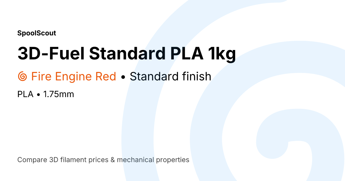 3D-Fuel Standard PLA Fire Engine Red - $28.95 - SpoolScout