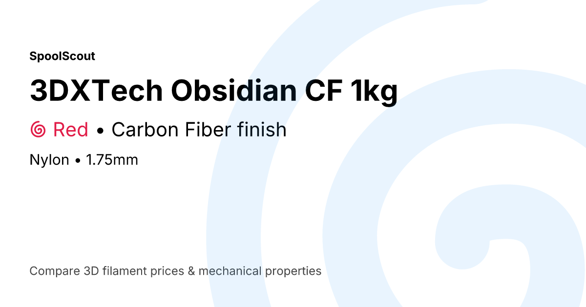 3DXTech Obsidian CF Red - $130 - SpoolScout