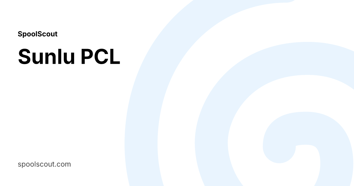 Sunlu PCL Data Sheet - SpoolScout